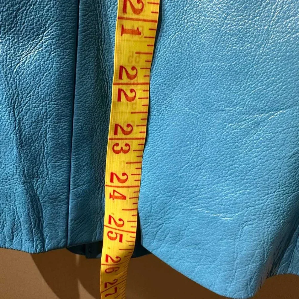 Perfect Grommeted Blue Leather Guillaume Jacket - Size 2X - Picture 14 of 14
